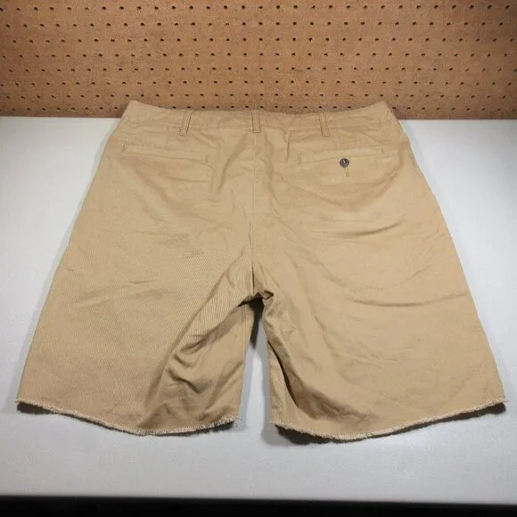 JCrew mens solid khaki raw hem buttonfly chino shorts 34 EUC - Picture 5 of 7